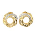 LOVE DIAMOND Women's 10K Solid Gold & Diamond Concentric Circles Earrings (DJE2140)