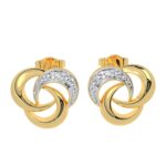 LOVE DIAMOND Women's 10K Solid Gold and Diamond Knot Earrings (DJE2483)