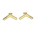 LOVE DIAMOND Women's 10K Solid Gold and Diamond V Shape Earrings For Regular, Party and Gold Jewellery DJE2612