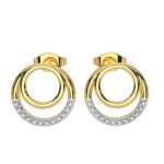 LOVE DIAMOND Women 10k Solid Gold and Diamond Circle Shape Earrings For Regular, Party and Gold Jewellery_DJE1344